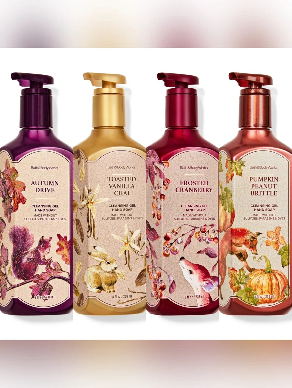 Bath & Body Works Fall Autumn Collection Hand Soaps Set of 4 New RARE